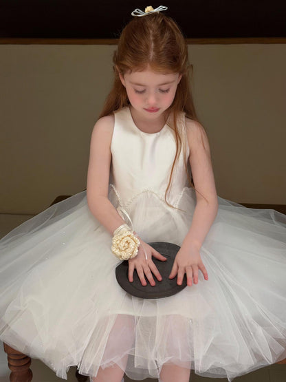 Starlight Tulle Princess Dress ホワイト ノースリーブワンピース【mh0012889】