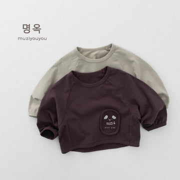 キッズ ラグラン アニマル ワッペン ポケット 長袖Tシャツ【mh0014190】