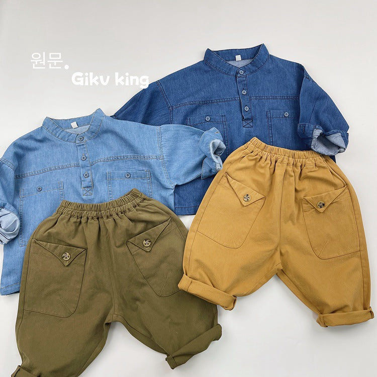キッズ フラップポケット ルーズ ロングパンツ【mh0014599】