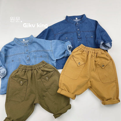 キッズ フラップポケット ルーズ ロングパンツ【mh0014599】