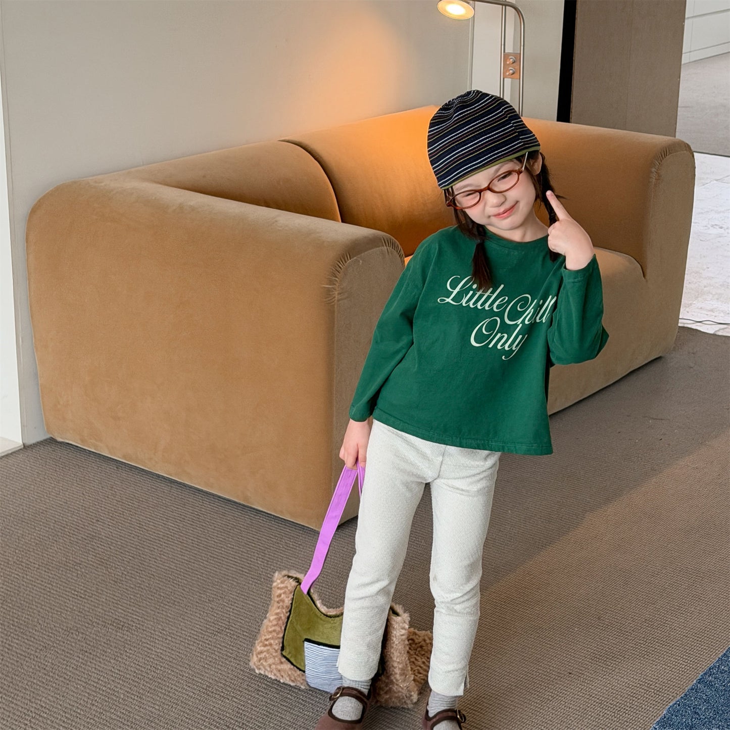 Kids' High-Waist Back Pocket Leggings Pants [mh0014051]