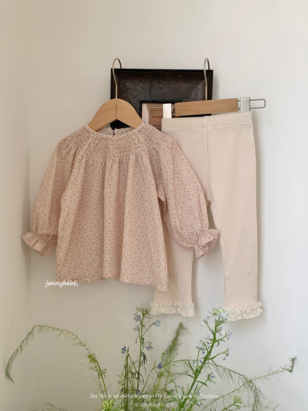 Floral Cotton Blouse Leggings Set 【mh0012538】