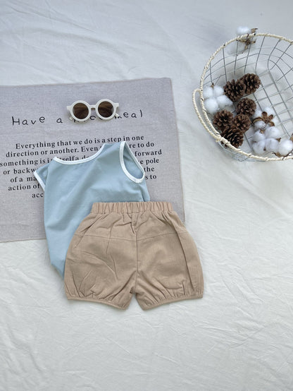 Conjunto de camiseta sin mangas y pantalones cortos con gráfico de Koala Chef | Set de camiseta sin mangas y pantalones cortos de animales【mh0012924】