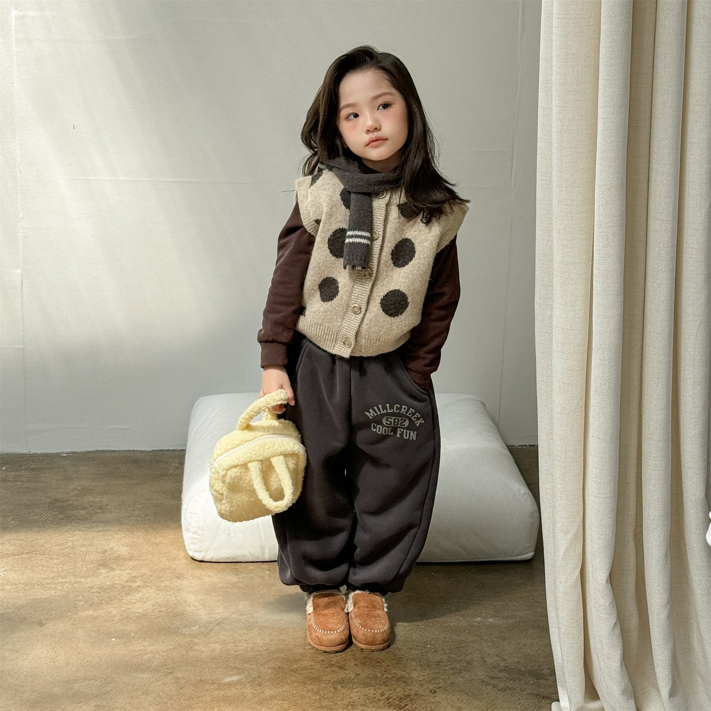 スウェットパンツ 裏ボア ロゴ刺繍 ゆったり ジョガーボトムス【mh0011607】