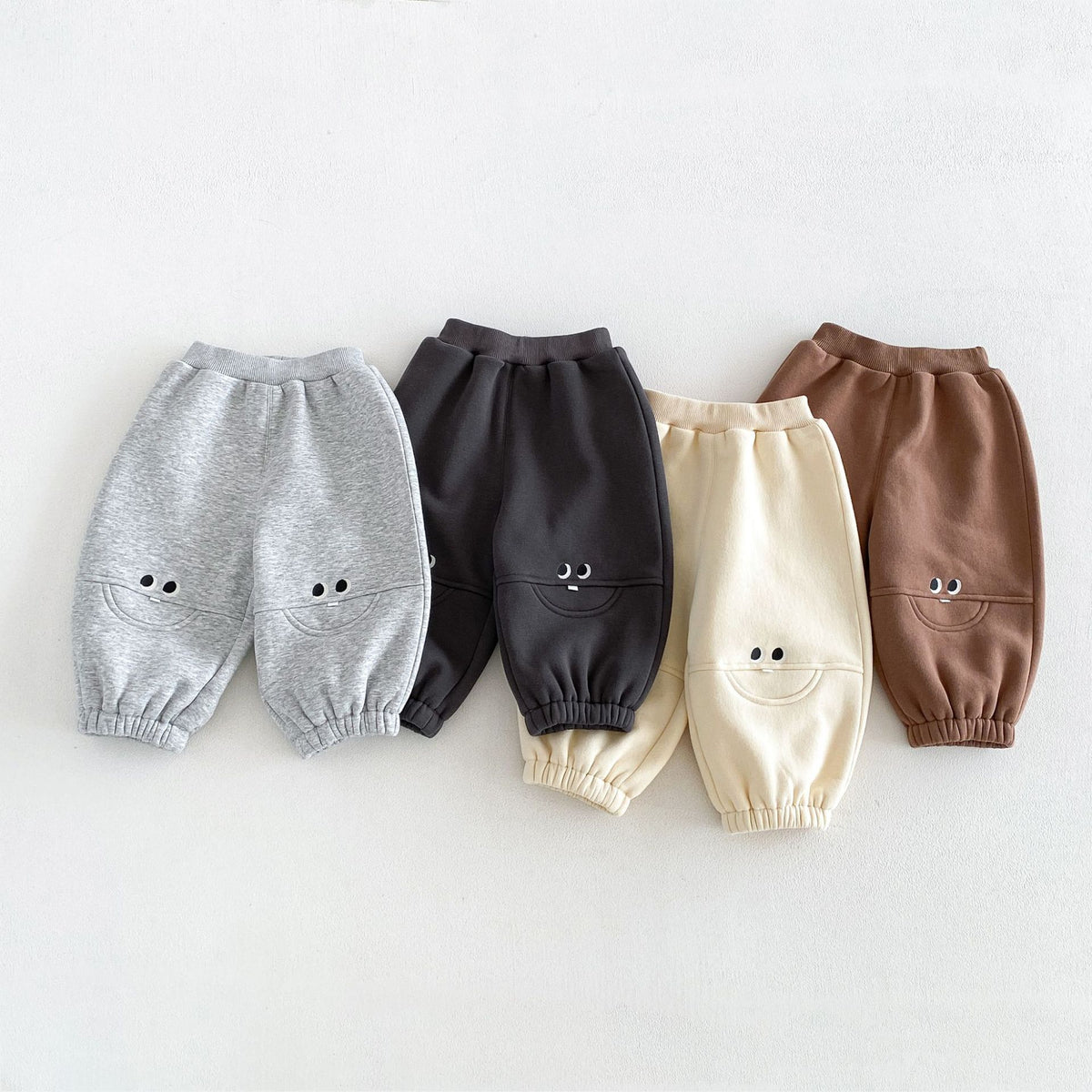 Kids' Smile Embroidered Brushed-Lining Joggers [mh0014776]