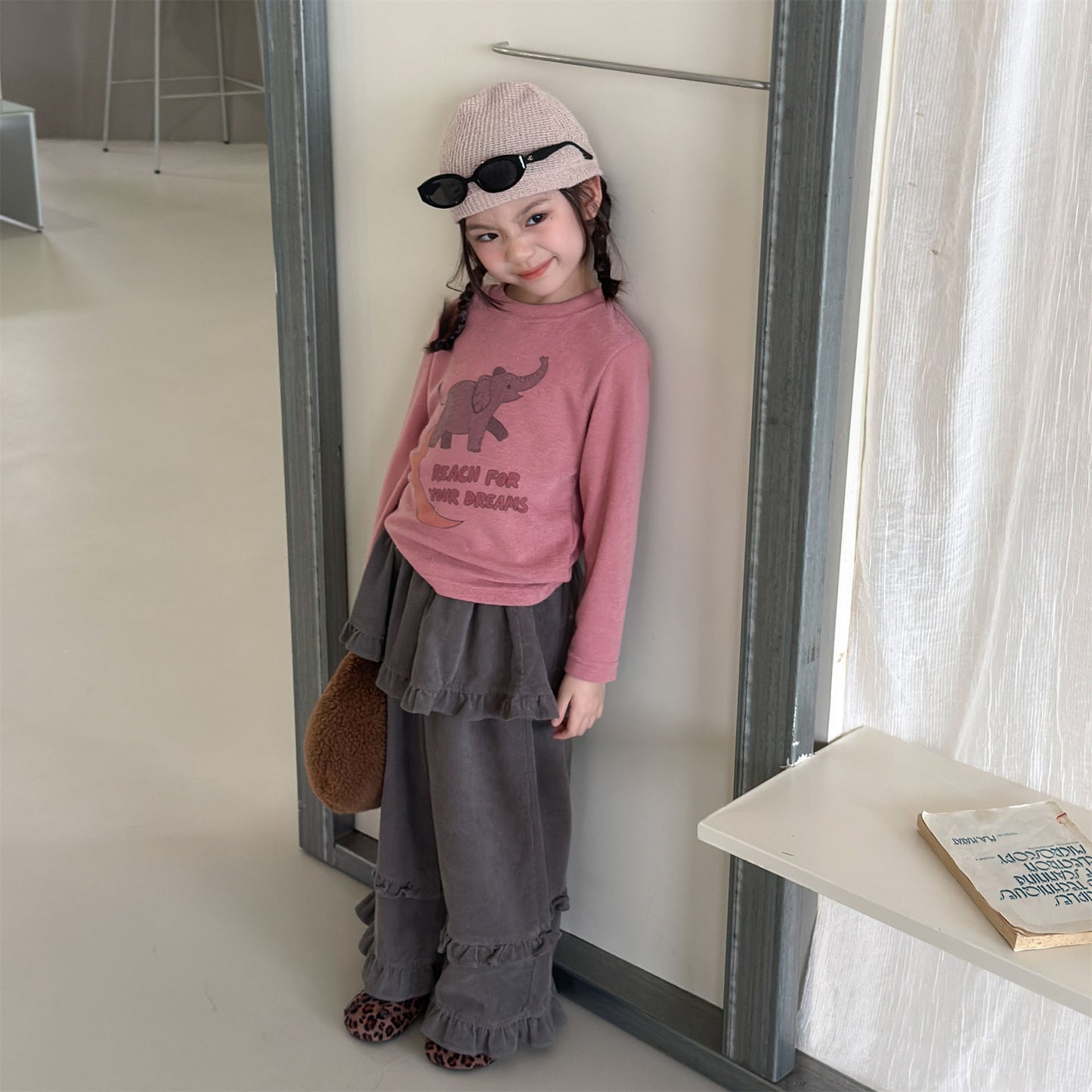 Kids Elephant Print Long Sleeve T-shirt [mh0014054]