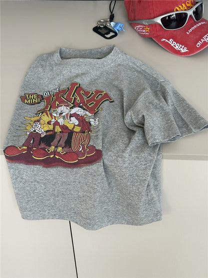 Cartoon Graphic T-Shirt キャラクター プリント 半袖Tシャツ【mh0012945】