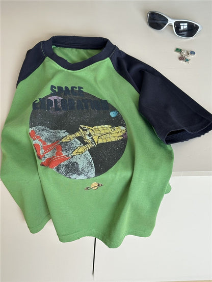 Space Explorer Raglan T-shirt ラグラン 宇宙 Tシャツ【mh0012944】