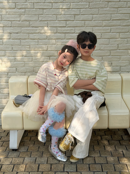 Border Stripe Cotton T-shirt