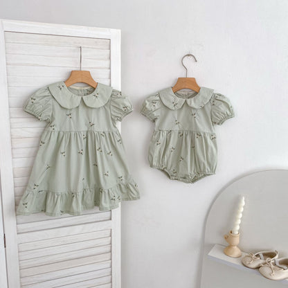 Floral Ruffle Sleeveless Romper フリル ノースリーブ ロンパース【mh0013165】