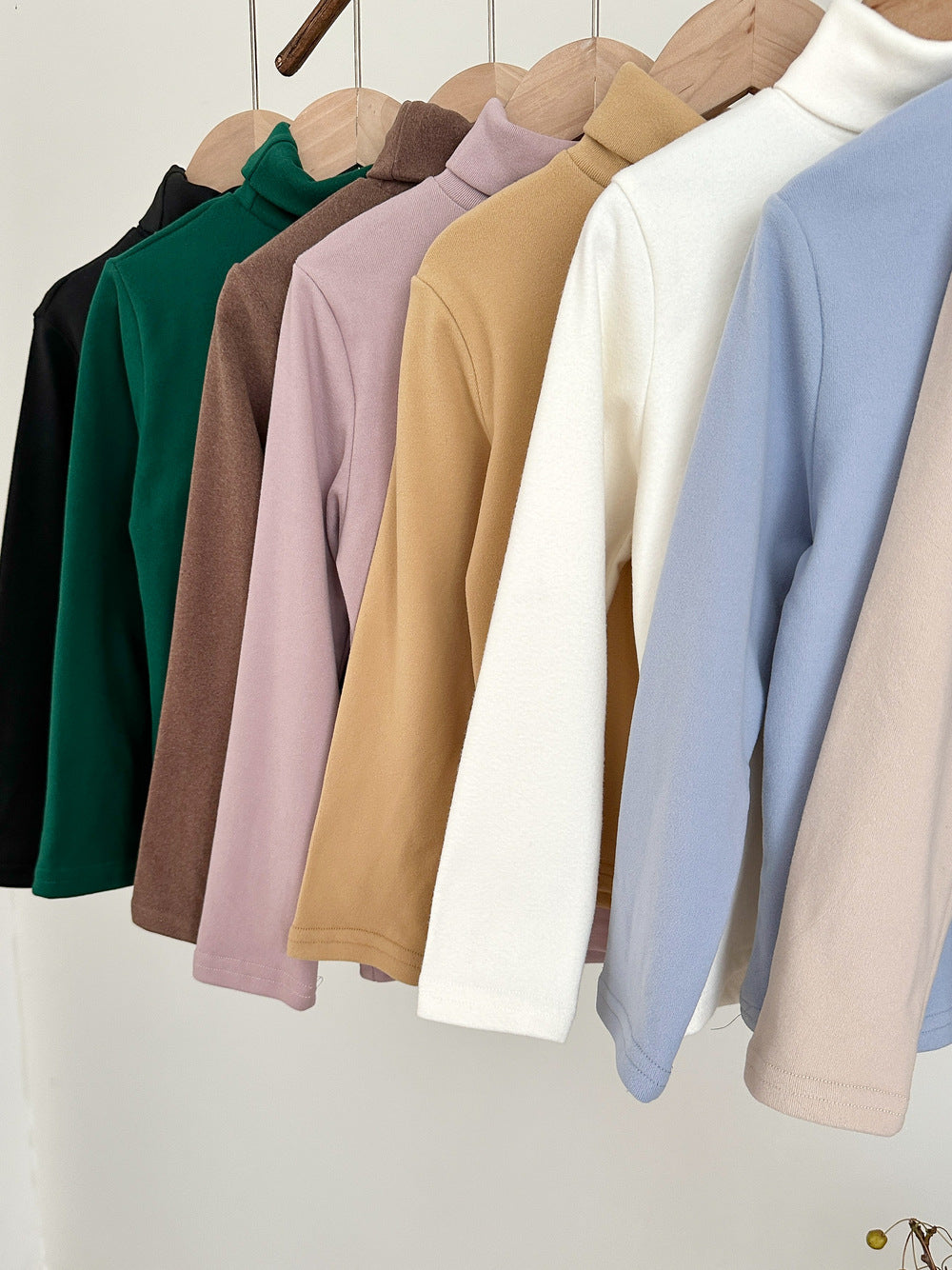 長袖Tシャツ キッズ ハイネック 無地 ベーシック くすみカラー トップス【mh0011664】