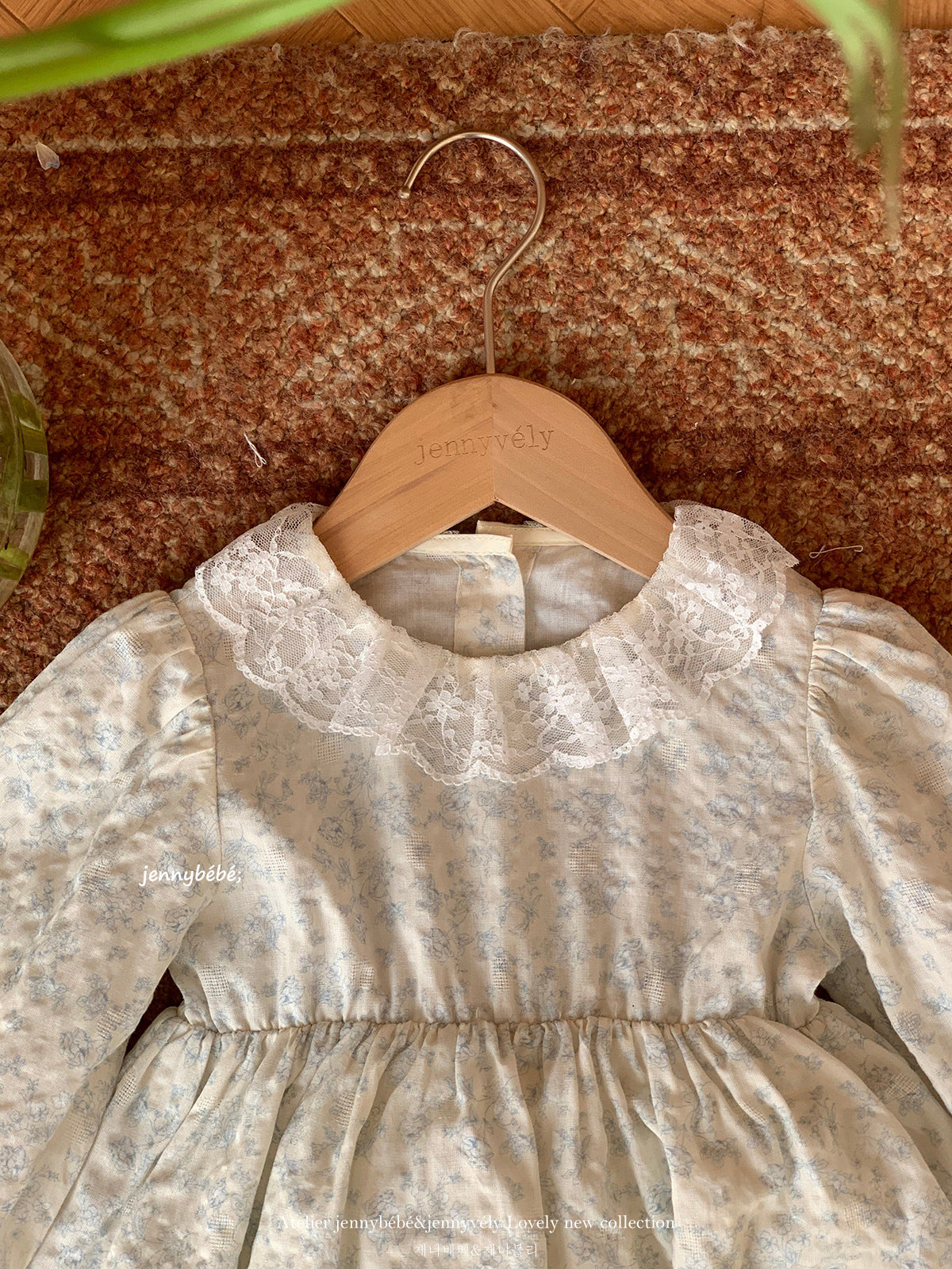 Floral Lace Collar Cotton Romper 花柄 コットン レース 襟付き ロンパース【mh0012556】