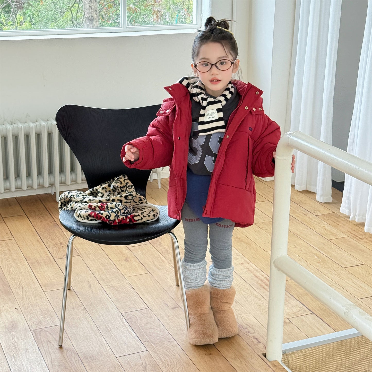 レギンスパンツ 裏起毛 ロゴ刺繍 ドッキング リブ ボトムス【mh0011611】