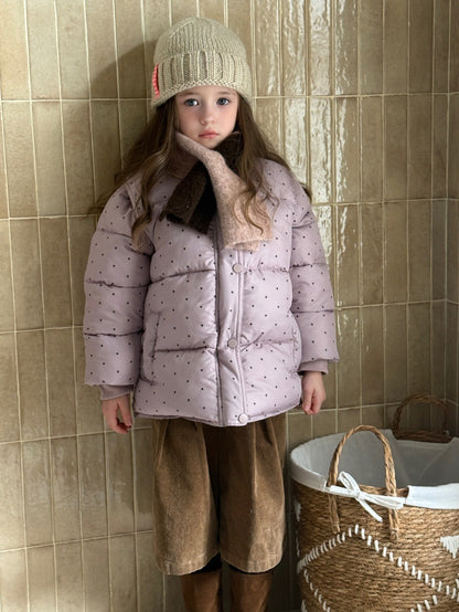 キッズ スター ドット スタンドカラー ダウンジャケット【mh0014584】