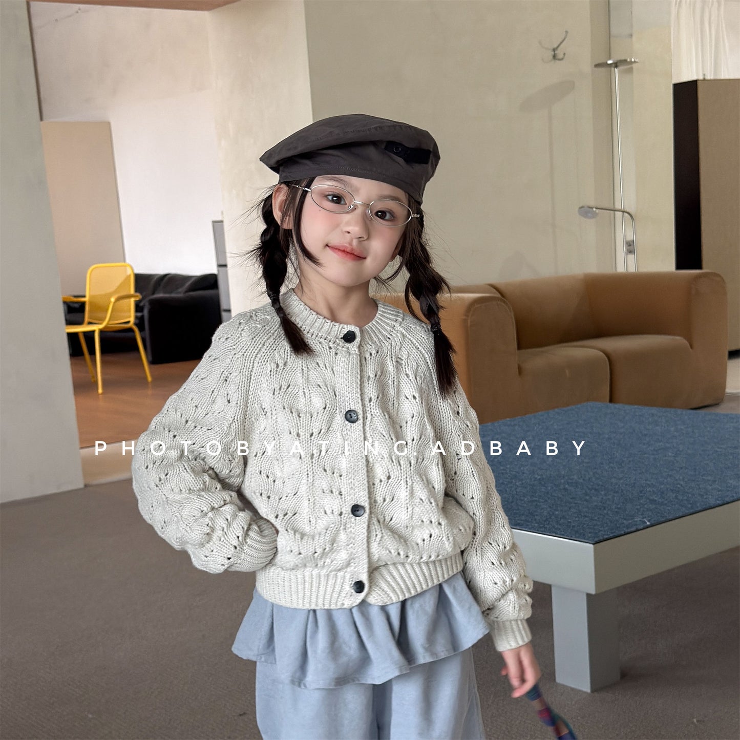 Kids' Openwork Long-Sleeve Knit Cardigan [mh0014055]