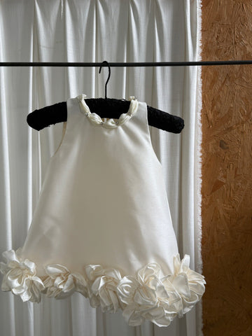 Vestido sin mangas con diseño de flores en 3D y volantes en el bajo para niña【mh0014083】