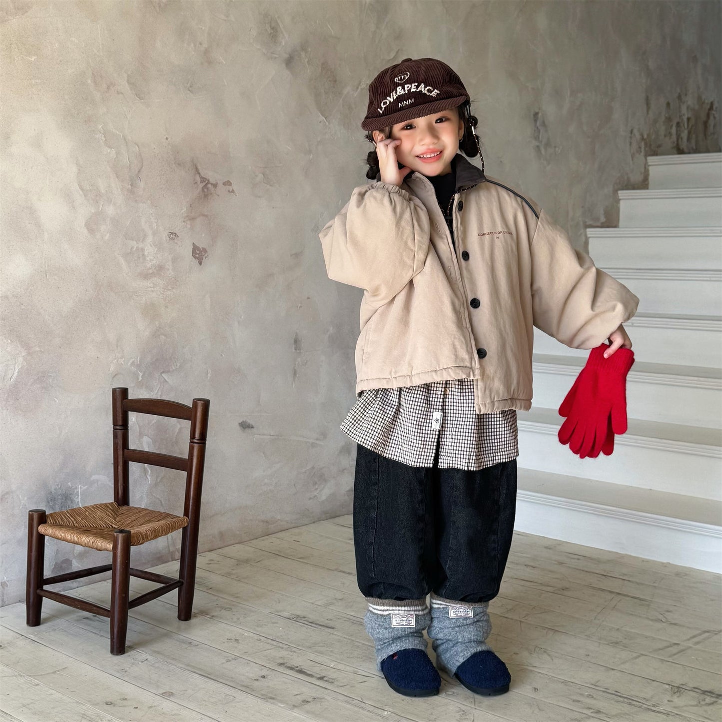 ジャケット 中綿 ボア裏地 ワークテイスト ストリート カジュアル アウター【mh0011604】