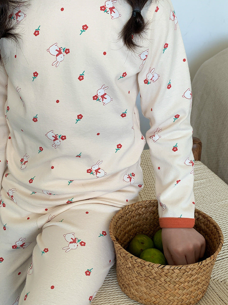 Long Sleeve Printed Pajamas 長袖 プリント パジャマ セット【mh0012243】