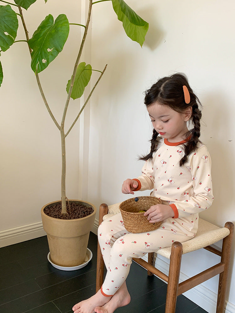 Long Sleeve Printed Pajamas 長袖 プリント パジャマ セット【mh0012243】