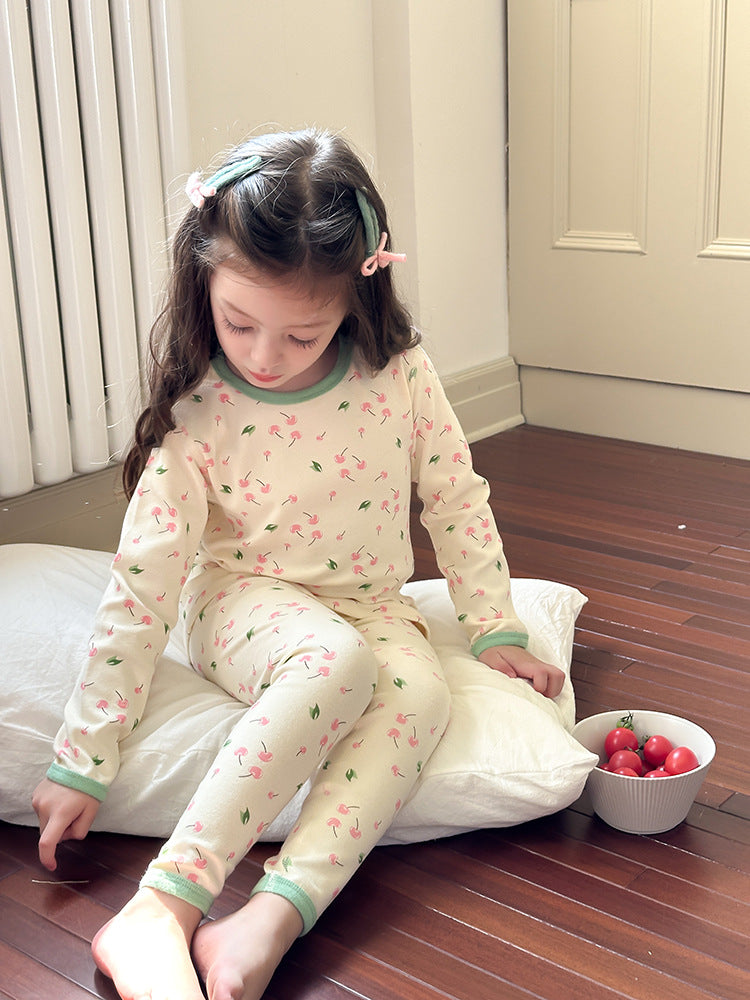 Long Sleeve Printed Pajama Set 長袖 プリント パジャマ セット【mh0012244】