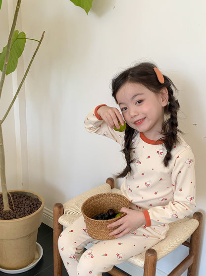 Long Sleeve Printed Pajamas 長袖 プリント パジャマ セット【mh0012243】