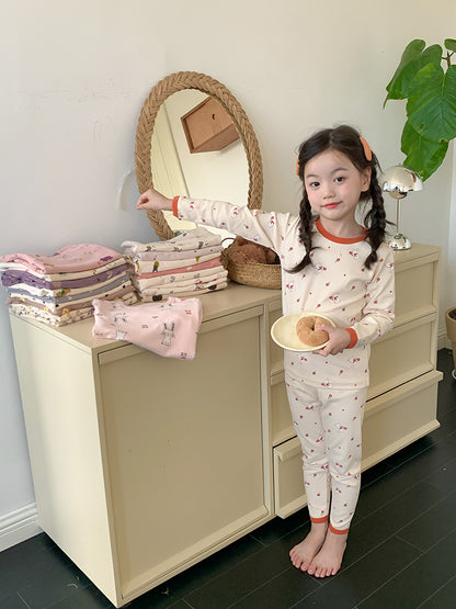 Long Sleeve Printed Pajamas 長袖 プリント パジャマ セット【mh0012243】