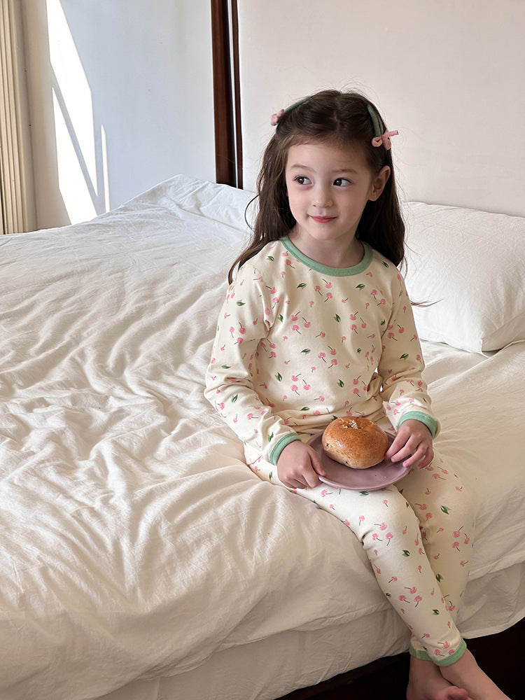 Long Sleeve Printed Pajama Set 長袖 プリント パジャマ セット【mh0012244】