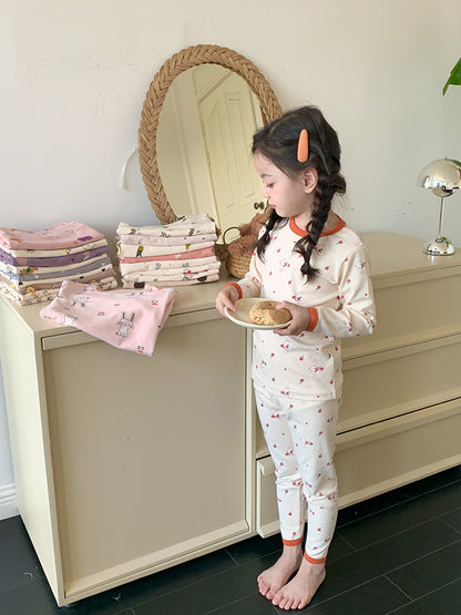 Long Sleeve Printed Pajamas 長袖 プリント パジャマ セット【mh0012243】