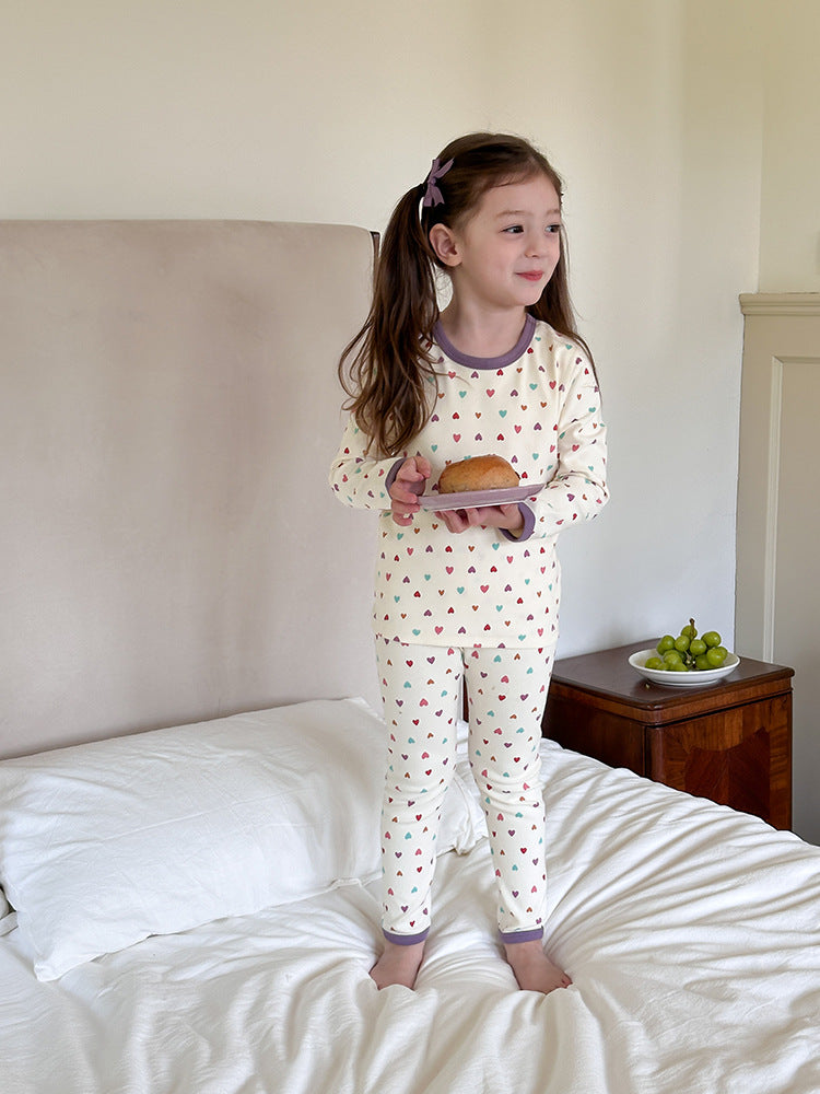 Long Sleeve Printed Pajama Set 長袖 プリント パジャマ セット【mh0012244】