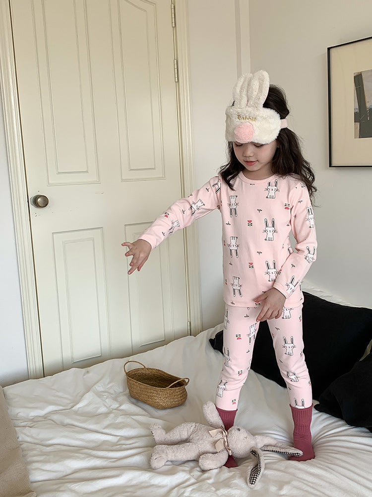 Long Sleeve Printed Pajamas 長袖 プリント パジャマ セット【mh0012243】