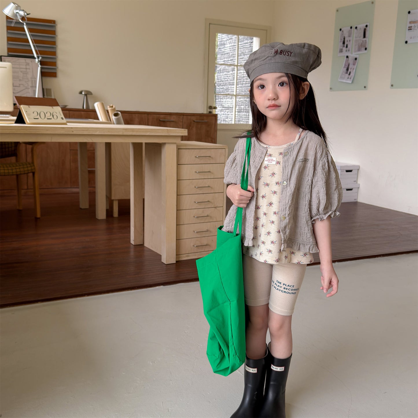 Linen Puff Sleeve Blouse ラッフル 半袖ブラウス【mh0013230】