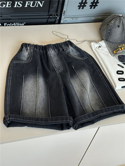 Washed Denim Shorts ウォッシュ ハーフパンツ【mh0012956】