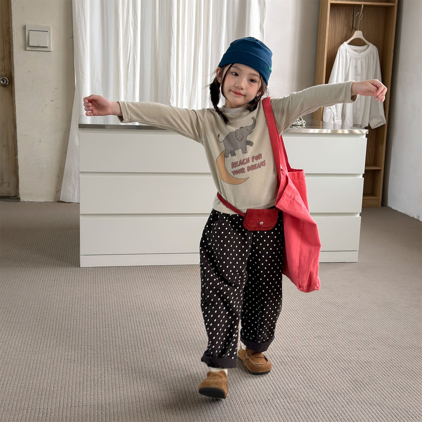 Kids Elephant Print Long Sleeve T-shirt [mh0014054]