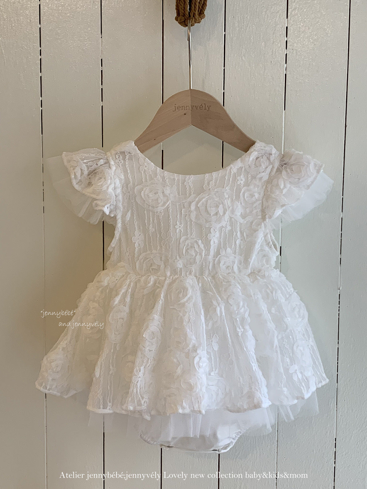 Flower Lace Mesh Princess Dress ガールズ フラワーレース チュール ワンピース【mh0012525】