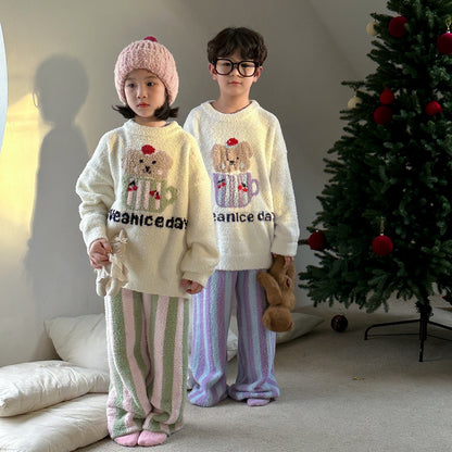 長袖パジャマセット もこもこ ベアくま ルームウェア【mh0011651】