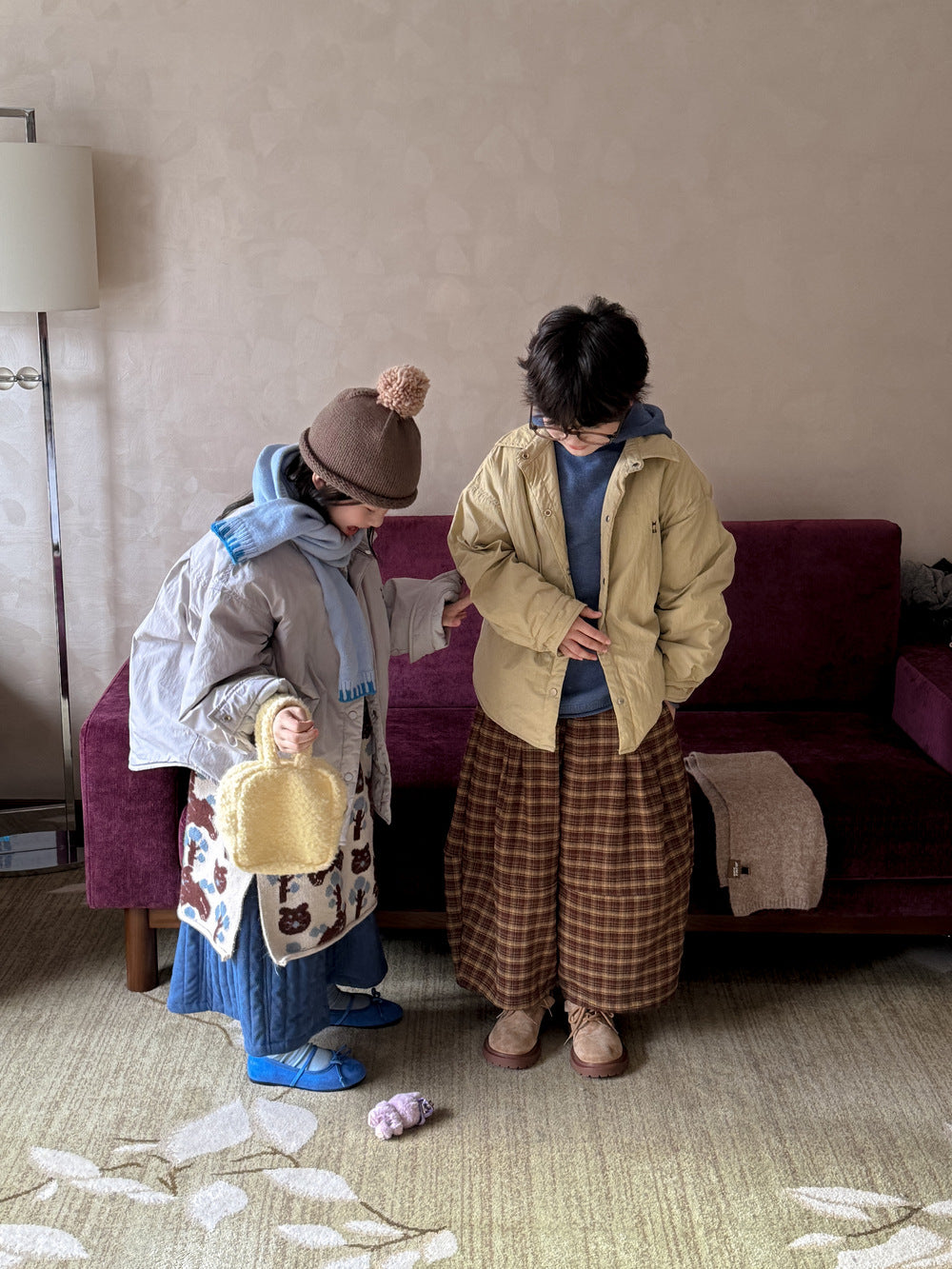 ブルゾンジャケット キッズ 中綿 厚手 ラペル ショート丈 カジュアル アウター【mh0011661】