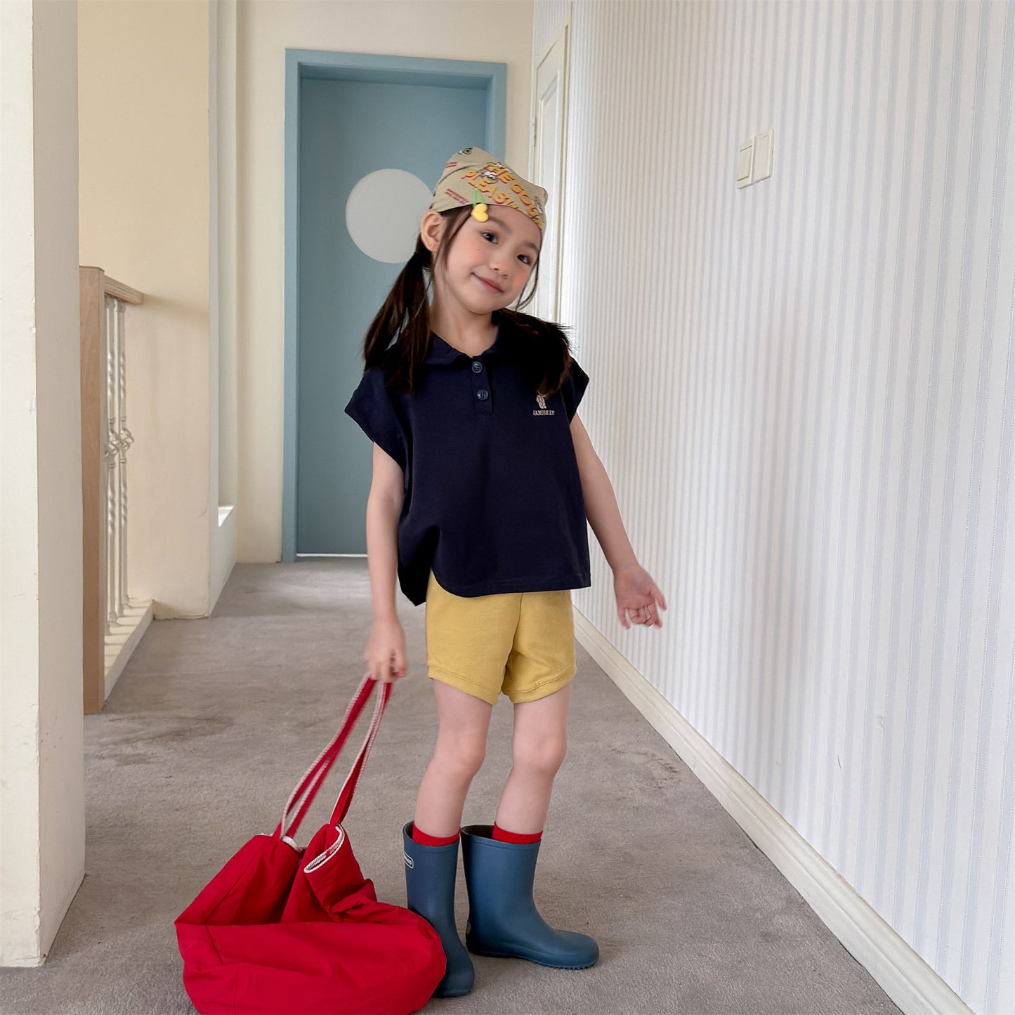 Bear Embroidery Short Sleeve Polo Shirt クマ 刺繍 ポロシャツ【mh0012666】