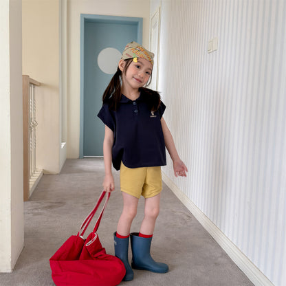 Bear Embroidery Short Sleeve Polo Shirt クマ 刺繍 ポロシャツ【mh0012666】