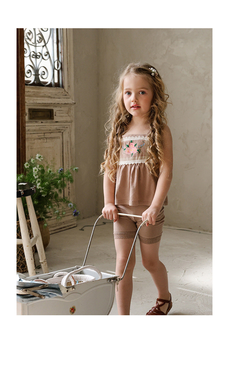 Lace Hem Shorts ストレッチ レース ショートレギンスパンツ【mh0012978】