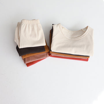 Raglan Sleeve Cotton Lounge Set コットン 無地 ラランスリーブ セットアップ【mh0012667】