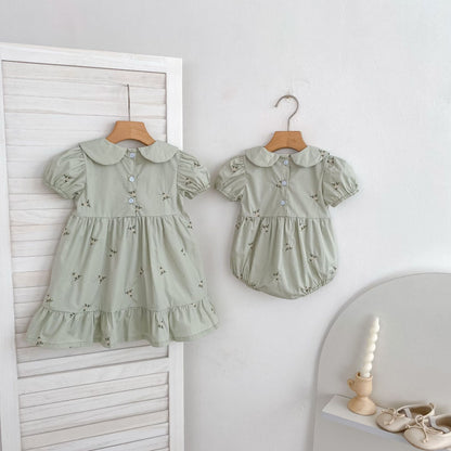 Floral Ruffle Sleeveless Romper フリル ノースリーブ ロンパース【mh0013165】