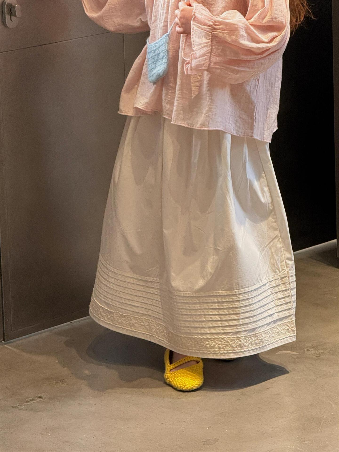 Solid Lace Casual Versatile Skirt レース カジュアルスカート【mh0012224】