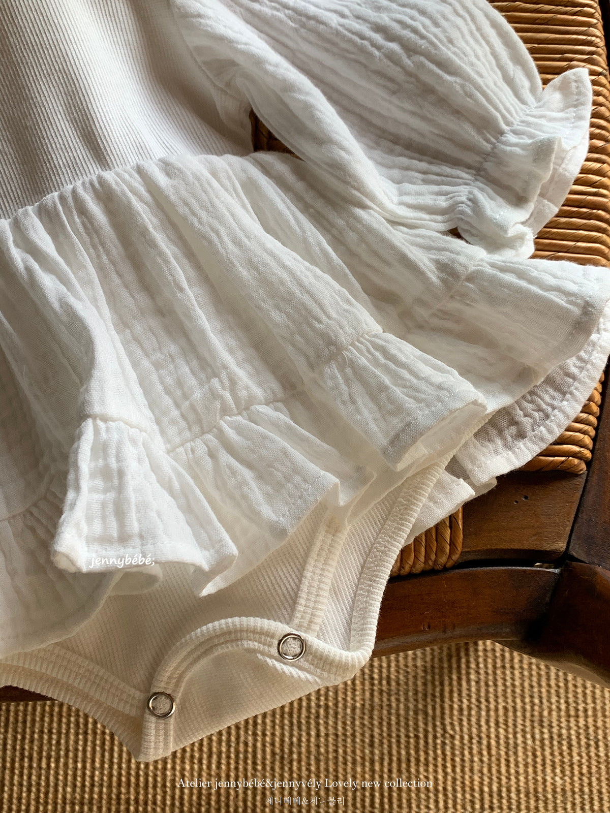 Gauze Puff Sleeve Romper ガーゼ パフスリーブ ロンパース【mh0012527】