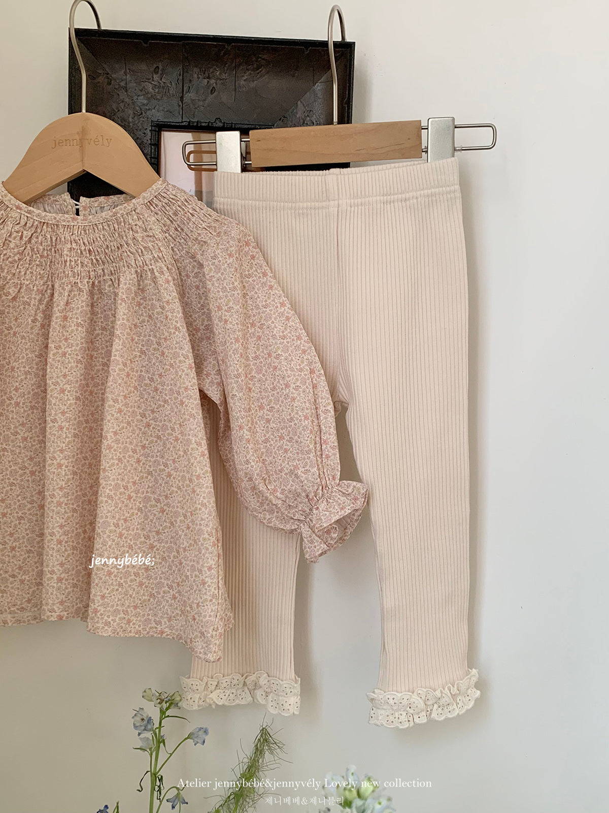 Floral Cotton Blouse Leggings Set 【mh0012538】