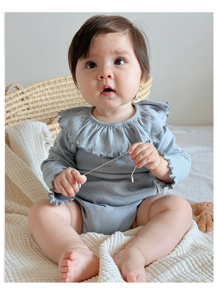 Ruffle Collar Bodysuit フリルカラー 長袖ロンパース【mh0013031】