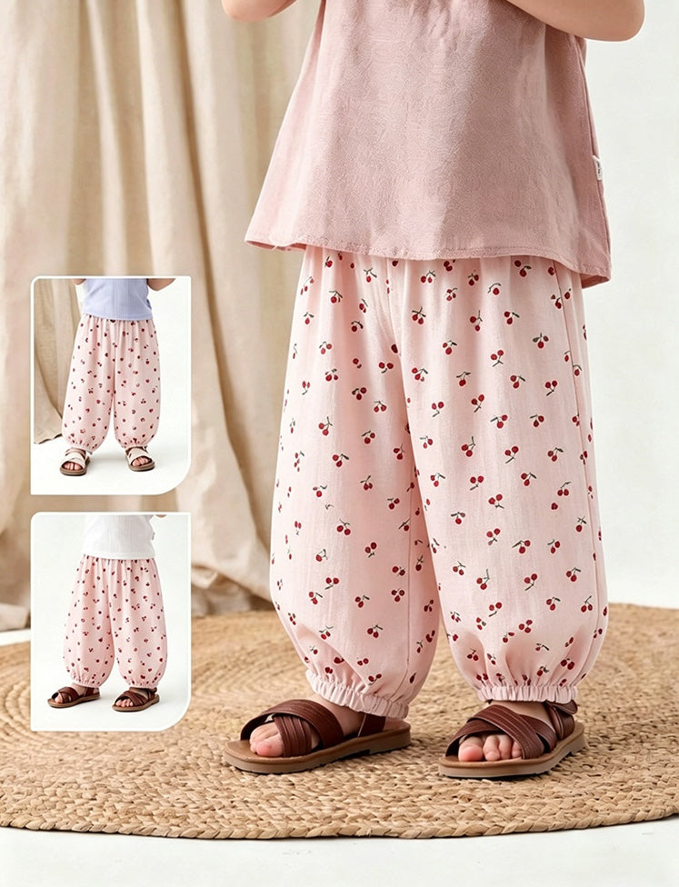 Fruit Print Cotton Pants アニマル＆フルーツ ロングパンツ【mh0013045】