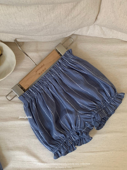 Lace Collar Stripe Cotton Set
