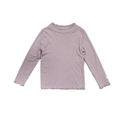 メリノウール キッズ パジャマ ラッフルカラー 長袖 トップス＆パンツ くすみカラー【mh0011572】