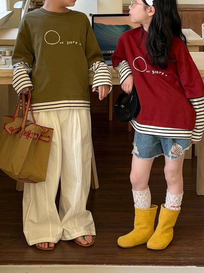 Layered Striped Long Sleeve T-shirt レイヤード ボーダー 長袖Tシャツ【mh0012517】