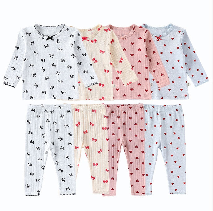 長袖パジャマセット リボン/ハートプリント【mh0011720】